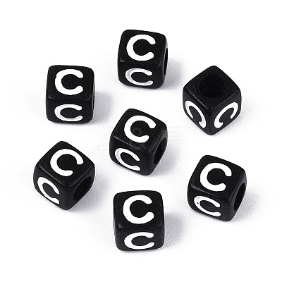 Initial Acrylic Horizontal Hole Beads OACR-ZX006-35C-1