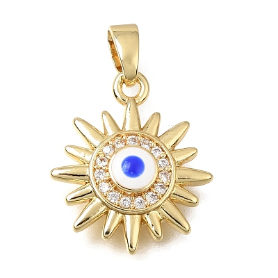 Brass Micro Pave Clear Cubic Zirconia Pendants KK-C263-22E-G-1