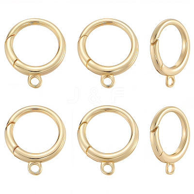 6Pcs Brass Spring Gate Rings KK-BBC0020-04-1