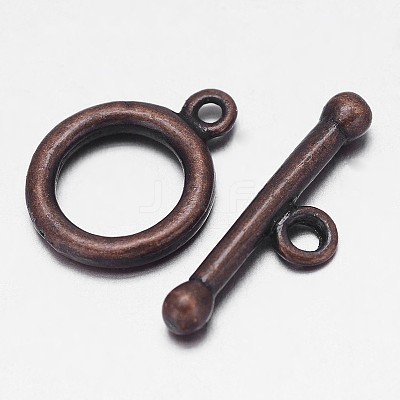 Brushed Brass Ring Toggle Clasps KK-L116-31R-NF-1