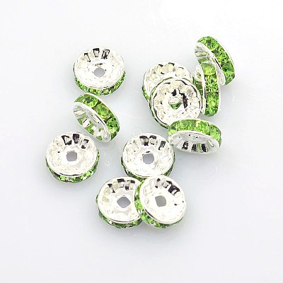 Brass Grade A Rhinestone Spacer Beads RSB039NF-10-1