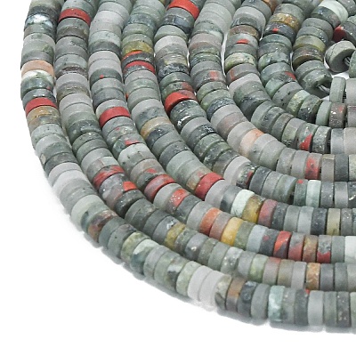 Natural African Bloodstone Beads Strands G-P575-B11-4x1mm-1