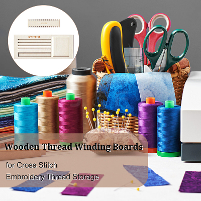 Wooden Thread Winding Boards TOOL-WH0155-50-1