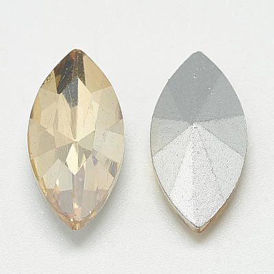 Pointed Back Glass Rhinestone Cabochons RGLA-T083-6x12mm-06-1