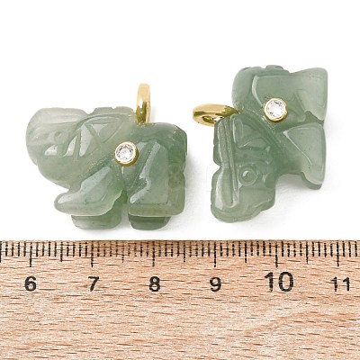 Natural Green Aventurine Carved Pendants G-H357-01G-09-1