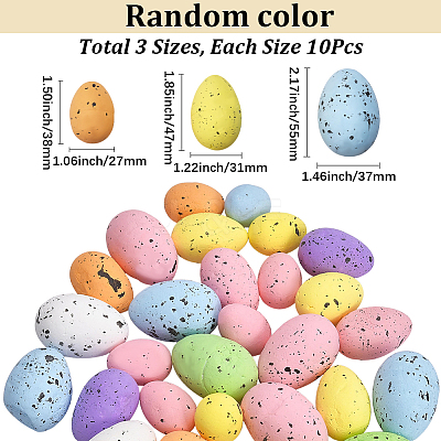 30Pcs 3 Styles Foam Simulated Pigeon Eggs DIY-SP0007-59-1