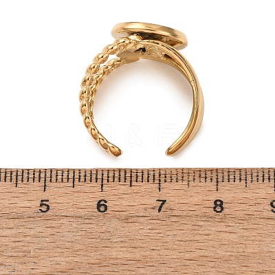304 Stainless Steel Cuff Ring Components STAS-P454-01C-G-1