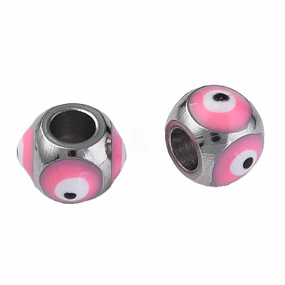 201 Stainless Steel Enamel Beads STAS-N087-59-04P-1