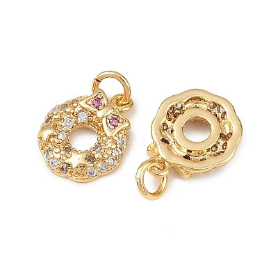 Christmas Brass Micro Pave Cubic Zirconia Charms LS-KK-L255-18G-03-1