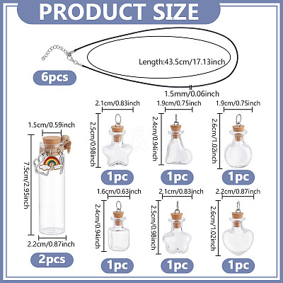 Transparent Glass Empty Bottles AJEW-NB00007-1