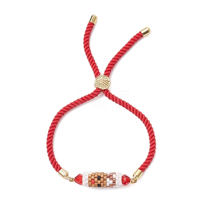 Christmas Handmade Glass Seed Beaded Slider Bracelets BJEW-MZ00226-02-1