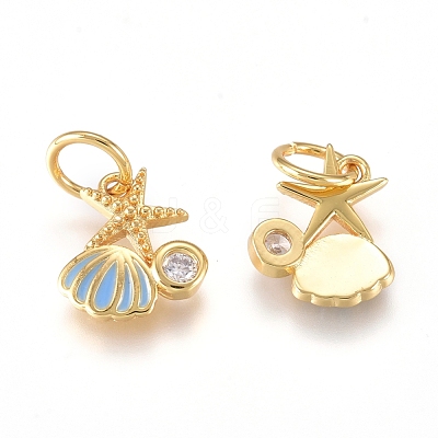 Brass Charms X-ZIRC-L070-79G-1