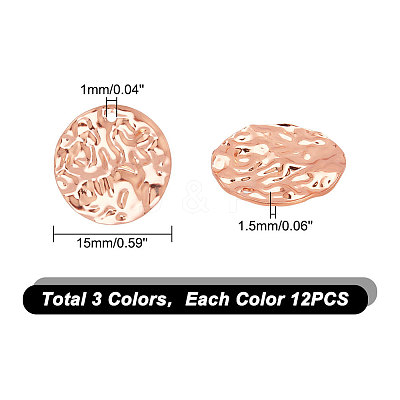 36Pcs 3 Colors Brass Pendants KK-AR0003-22-1