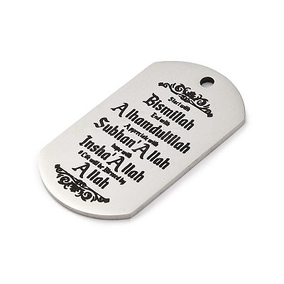 Anti-Tarnish 201 Stainless Steel Pendants STAS-R002-02P-10-1