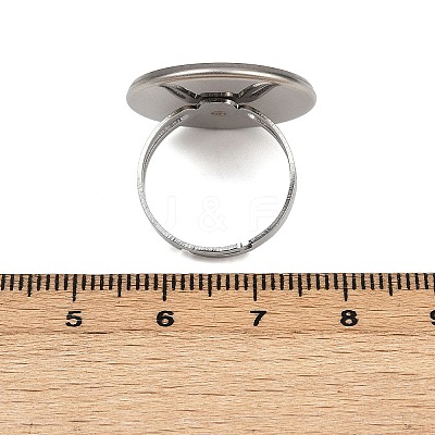 304 Stainless Steel Cuff Ring Components STAS-D372-06P-08-1