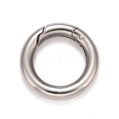 Non-Tarnish 304 Stainless Steel Spring Gate Rings X-STAS-M296-01P-A-1