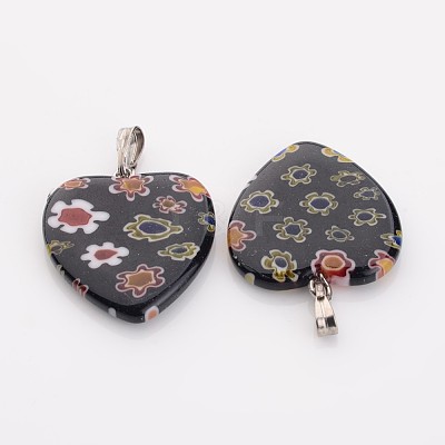 Handmade Millefiori Glass Pendants X-G23C9011-1
