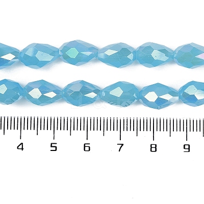 Opaque Solid Color Electroplate Glass Beads Strands LS-EGLA-N013-J4mm-B05-1