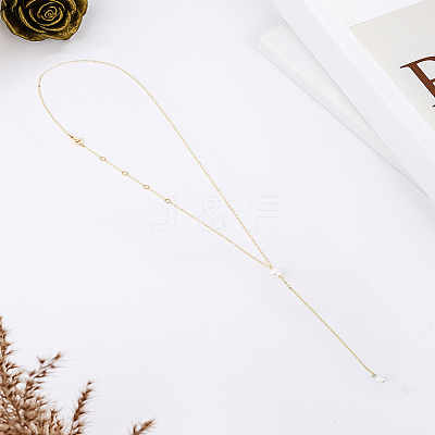 1Pc Stainless Steel Cable Chains Lariat Necklace NJEW-LP0004-29G-1