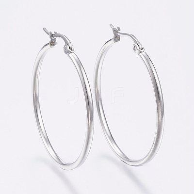 Tarnish Resistant 304 Stainless Steel Big Hoop Earrings X-EJEW-F105-07P-1