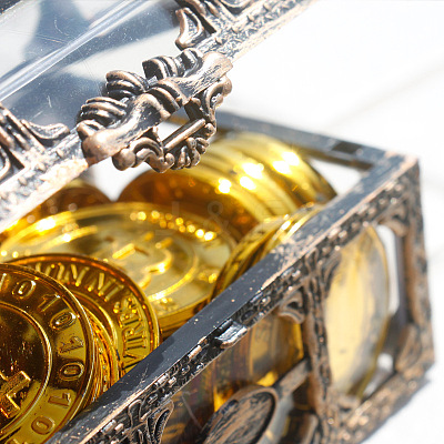 Rectangle Plastic Transparent Antique Pirate Treasure Boxes PW-WG47828-01-1