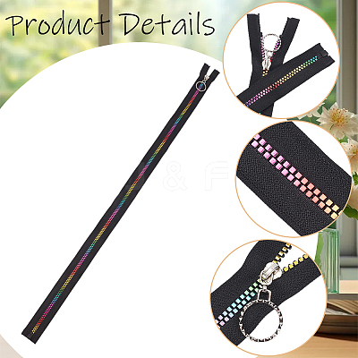 4Pcs #5 Nylon Coil Zippers Rainbow Zipper Tape SENE-CY0001-13A-01-1