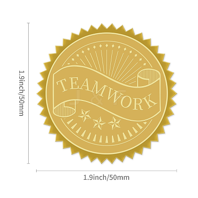 Plastic Self Adhesive Gold Foil Embossed Stickers DIY-WH0211-042-1