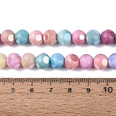 Ombre Effect Dyed Electroplate Opaque Glass Beads Strands EGLA-Q130-01A-1