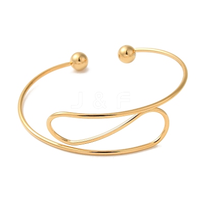 Curve Open Cuff Bangles for Women BJEW-Z071-03G-1