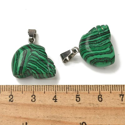 Synthetic Malachite Pendants G-Z067-02P-12-1