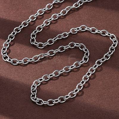 201 Stainless Steel Cable Chain Necklaces NJEW-Q013-12A-P-1