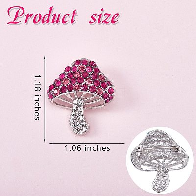 Cubic Zirconia Mushroom Brooch JBR102A-1