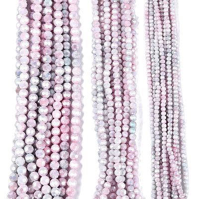 Anti-Tarnish Electroplate Glass Beads Strands EGLA-ZX010-8mm-06-1