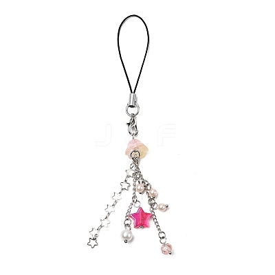 Glass & Acrylic Mobile Straps HJEW-SW00079-07-1