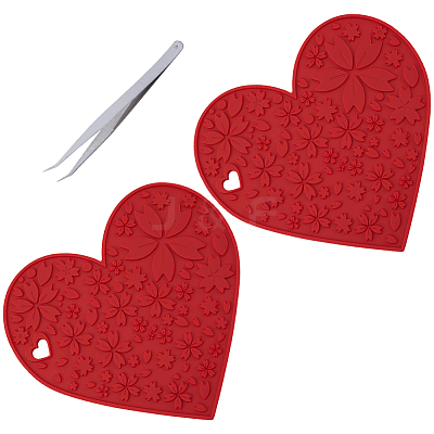 2Pcs Silicone Hot Mats for Hot Dishes AJEW-GF0008-30-1
