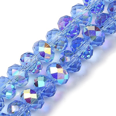 AB Color Plated Transparent Electroplate Beads Strands EGLA-H104-06G-1