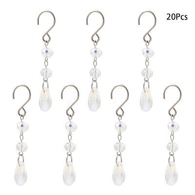 Teardrop Glass Suncatchers HJEW-FS00032-1