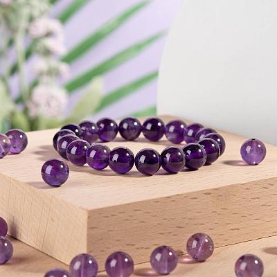 100Pcs 8mm Natural Amethyst Round Beads DIY-LS0002-40-1