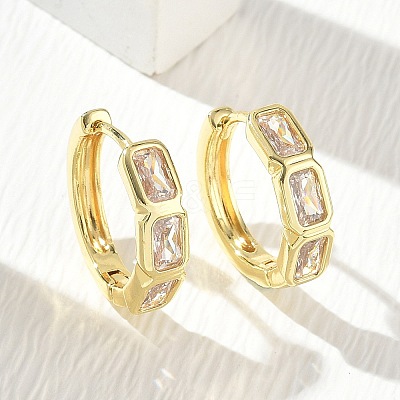 Brass Pave Cubic Zirconia Hoop Earrings KK-CBA98BA-15G-1