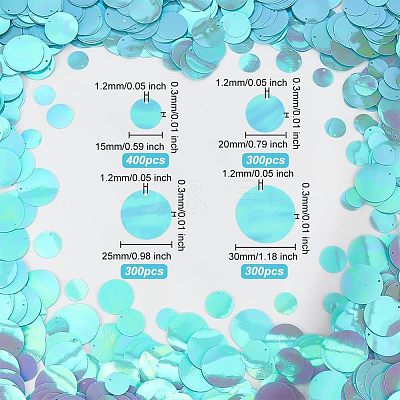 1300Pcs 4 Style Ornament Accessories PVC-OC0001-11B-1