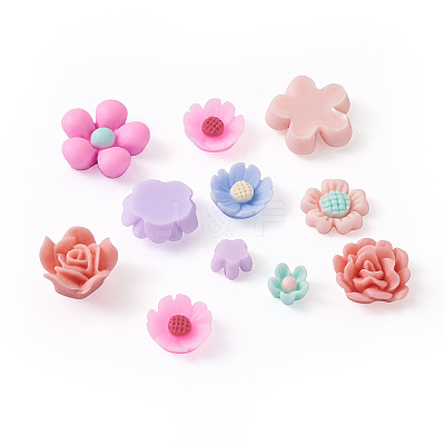 700Pcs 7 Styles Opaque Resin Cabochons CRES-CD0001-07-1