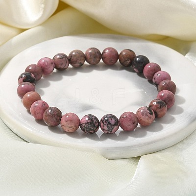 Natural Rhodonite Beads Stretch Bracelets BJEW-F380-01-B16-1