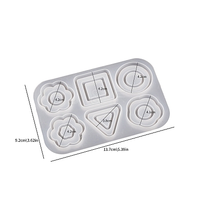 Crystal Drop Glue Diy Pentagram & Flower & Heart & Triangle & Hexagon Connected Flow Sand Pendant Hanging Decoration Silicone Mold LS-PW-WG89A9A-01-1
