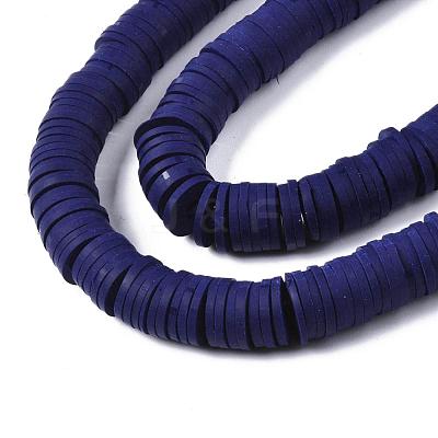 Flat Round Handmade Polymer Clay Beads CLAY-R067-10mm-35-1