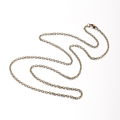 Iron Cable Chain Necklace Making MAK-J009-38AB-1