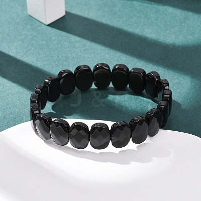 Natural Obsidian Faceted Beaded Stretch Bracelets for Women BJEW-K251-07J-1