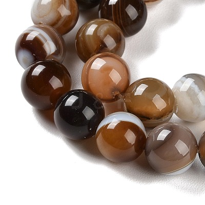 Natural Striped Agate/Banded Agate Beads Strands G-Z060-A01-C10-1