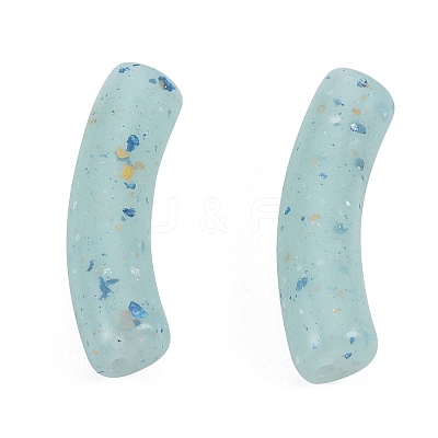 Marbled Stone Style Opaque Acrylic Beads X-OACR-G009-04A-1