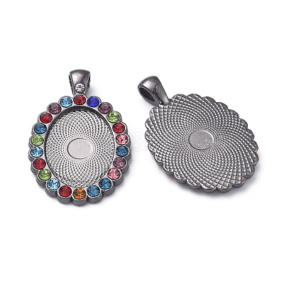 Alloy Pendant Cabochon Settings ALRI-TAC0001-09A-B-1