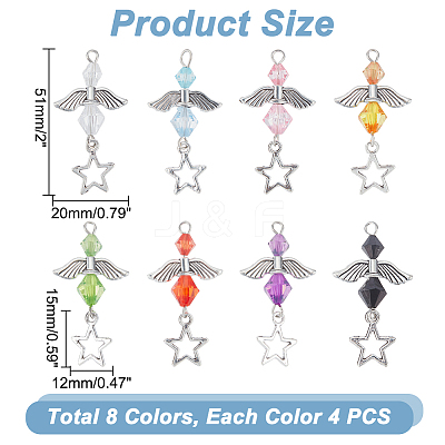 4 Sets Transparent Acrylic Pendants FIND-PH0010-16-1